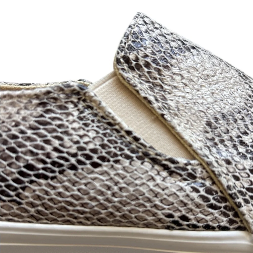 Restricted  Slip-On Sneakers in Snake Skin Print - Beige & Black Sz 6 NEW